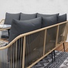 Image 2: Outsunny Six-Piece Steel Garden Sofa Set with Tempered Glass Table