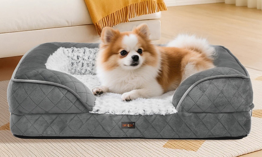 Image 3: Pawz Skylos Orthopaedic Dog Bed with Bolster Support