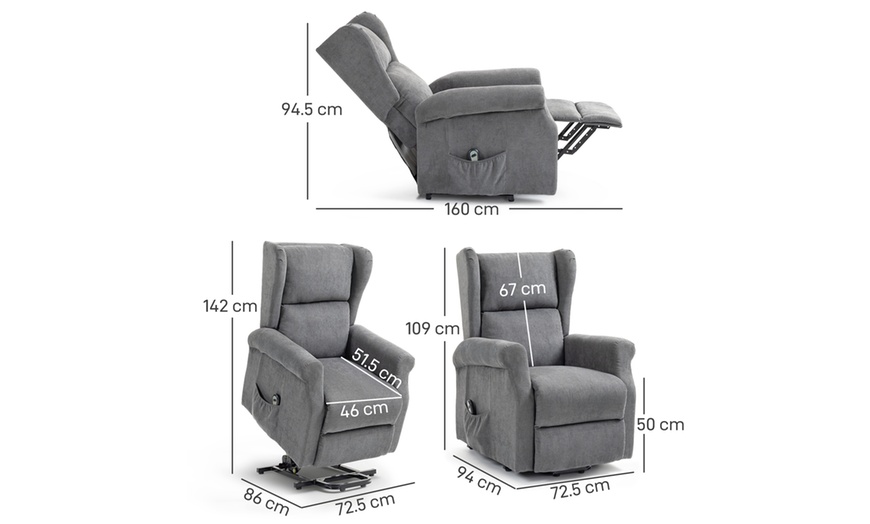 Image 13: HomCom Recliner Armchairs Electric Lift and Manual Recline Options 