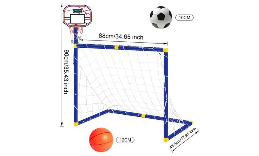 Image 9: 2-in-1 Basketball Hoop and Football Set