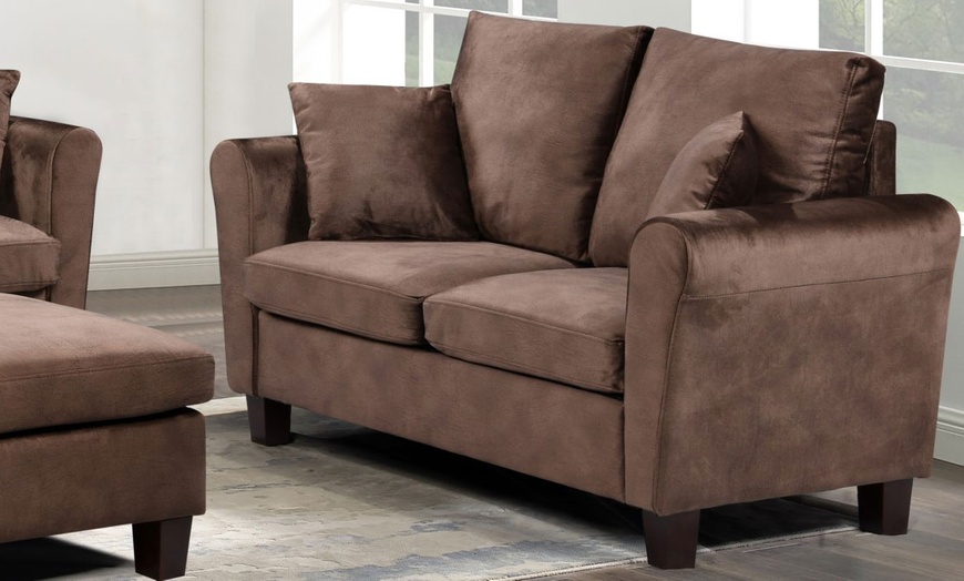 Image 9: Tivette Brushed Velvet Sofa Set 