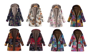 Women's Ethnic fleece lined Coat