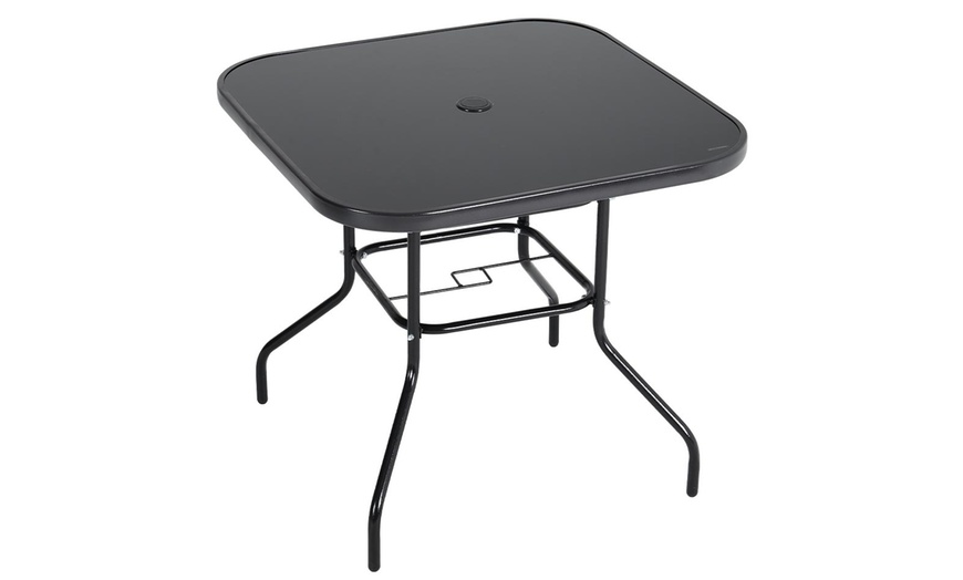 Image 20: Tempered Glass Table with Two Chairs