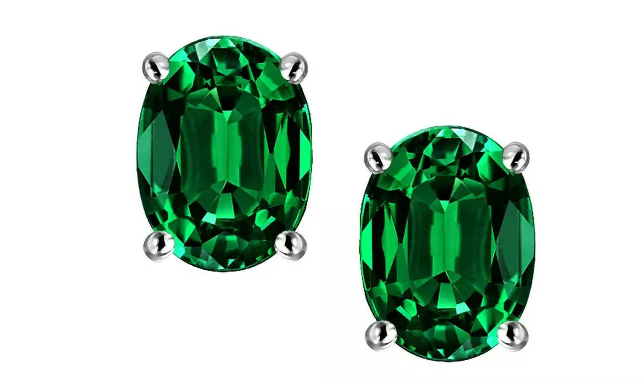 Sterling Silver May Birthstone Stud Earring Collection Made With Swarovski