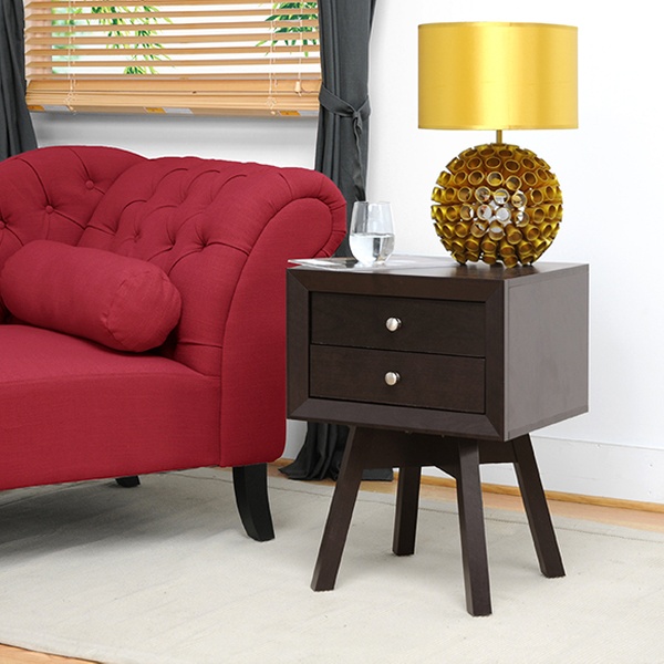 Modern Espresso Bedside Tables Groupon Goods