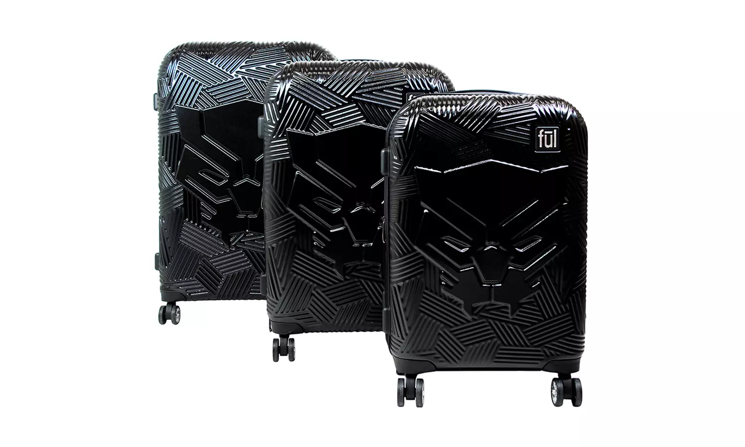 FUL Marvel Black Panther Molded Spinner Luggage (21", 25", 29", 3-Piece Set) - Primary Image
