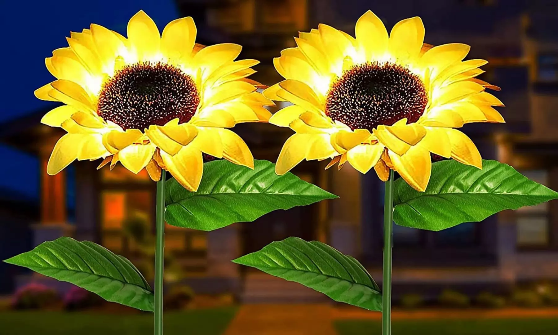 2/4 Pack Solar Lights Solar Sunflower Lights for Outdoor Garden Decor