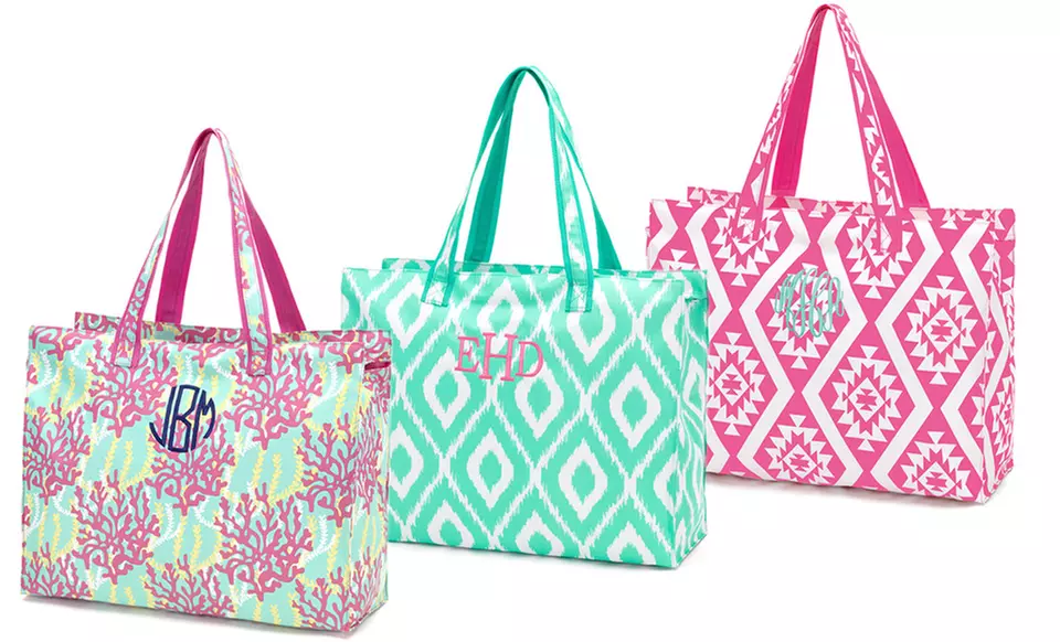 One or Two Monogrammed Beach Totes from Embellish Accessories and Gifts (Up to 52% Off) - Primary Image