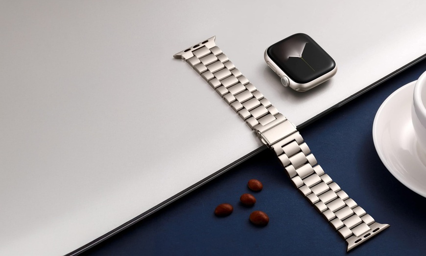 Image 4: 2er-Set Edelstahl-Ersatz-Armbänder für Apple Watch