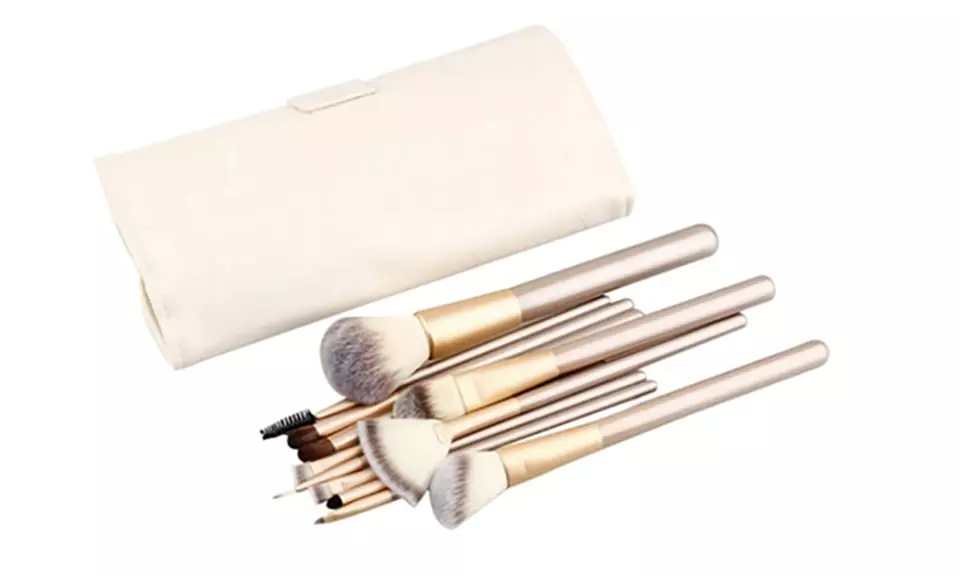 Professional Makeup Brush Set with Storage Case (12-Piece) - Image 5