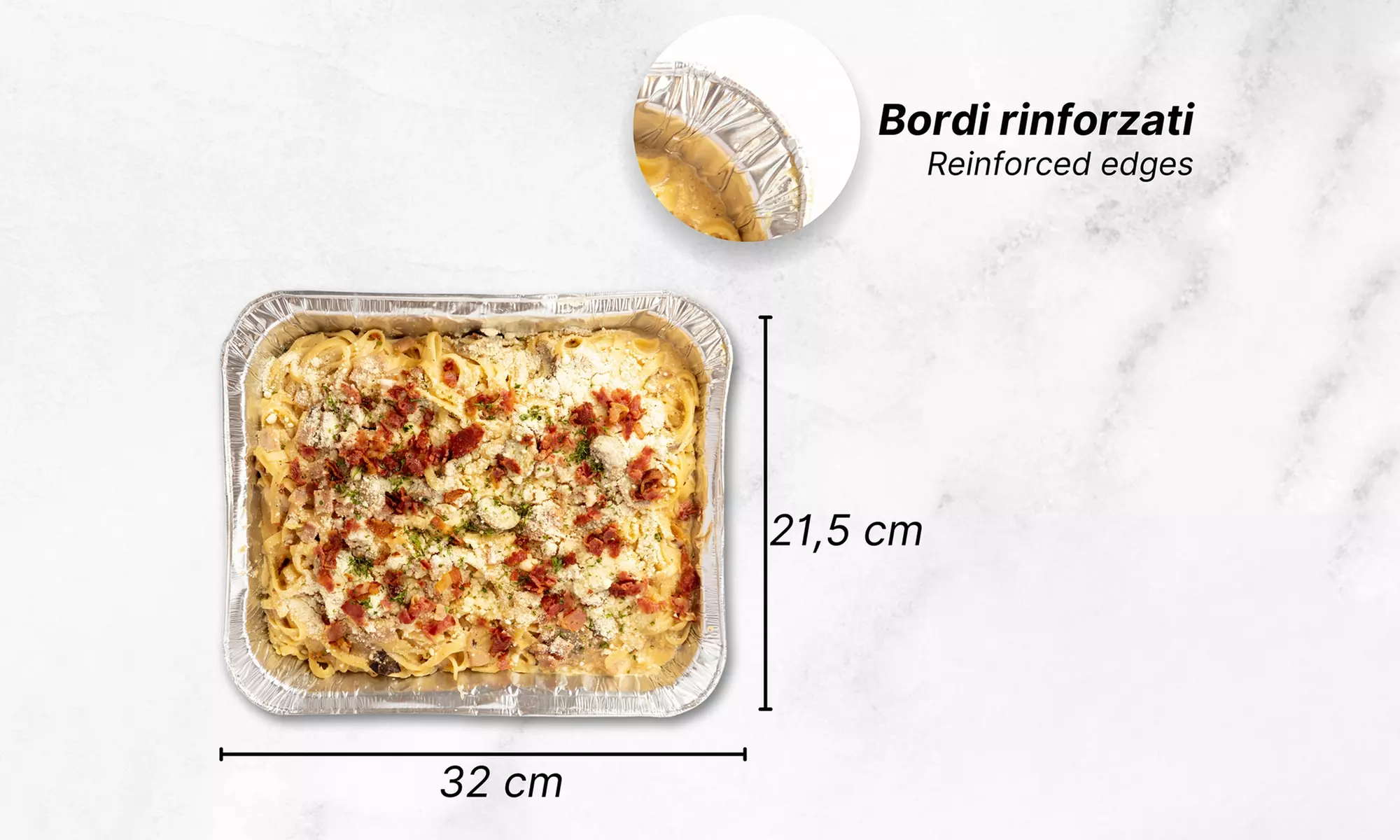 Fino a 192 contenitori in alluminio per alimenti