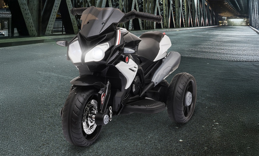 Image 1: HomCom Kids Electric Motorcycle Ride-On Toy