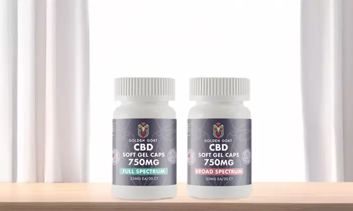 CBD Gel Capsules - Full & Broad Spectrum Vitamins 750MG from Golden Goat