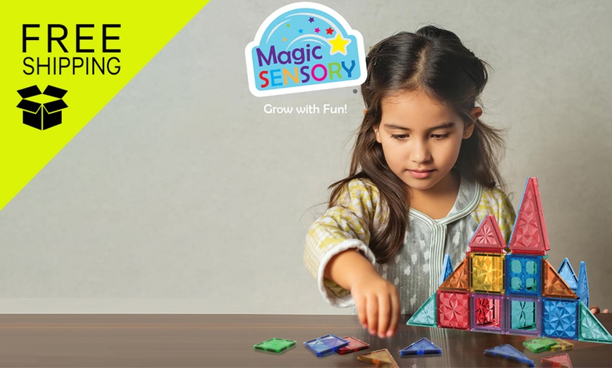 Image 1: Magnetic Diamond Tiles 60 Piece Set