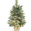Image 9: Prelit Small Christmas Tree, Snow Flocked Tabletop Xmas Tree