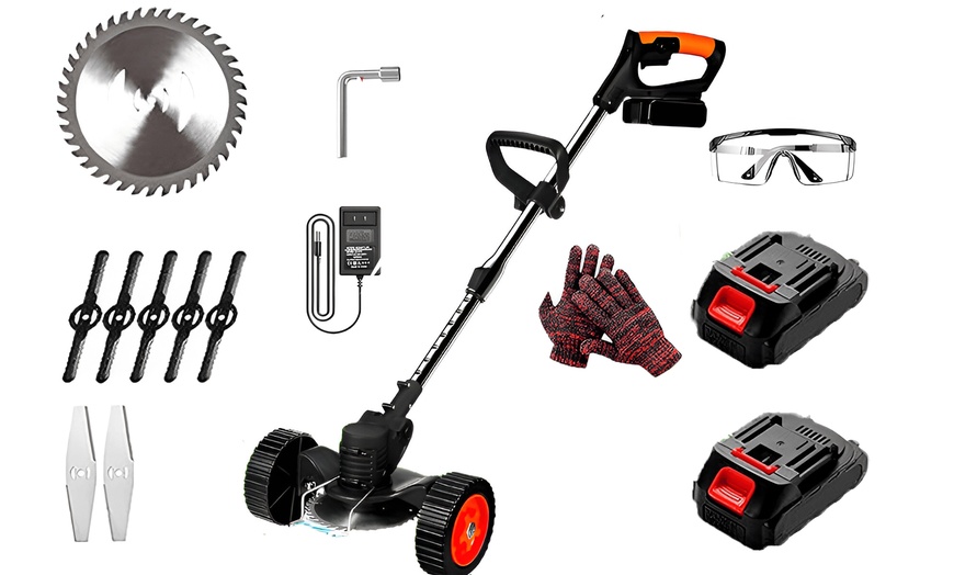 Image 3: Desbrozadora eléctrica inalámbrica con doble batería de 48V