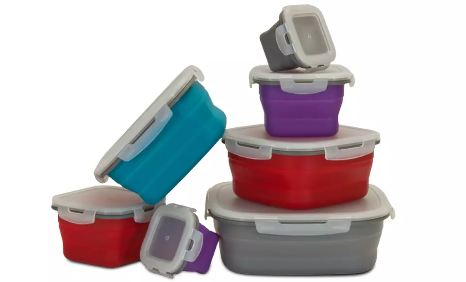 Smart Planet 14-Piece Collapsible Silicone Food Storage Set - Second Medium