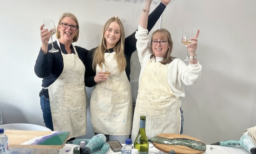 Image 9: 1.5 Hours of Resin Cheese board Workshop for Up to 14 People 