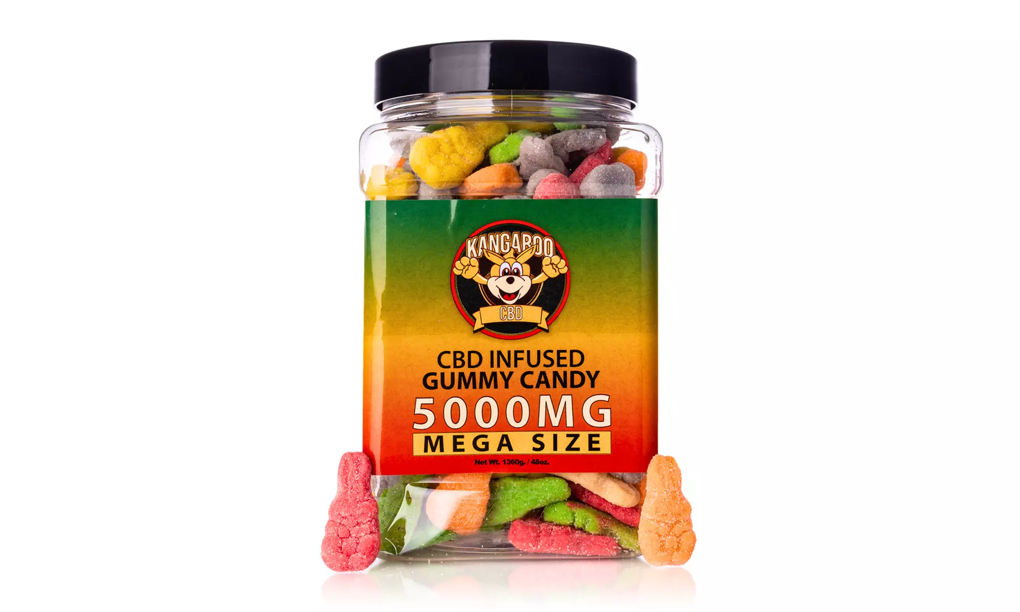 Extra Strength MEGA Size 5000MG Potent CBD Gummies from Kangaroo - 48oz
