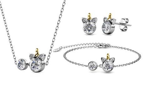 Bracelet, Boucle d'oreille, Collier ou l'ensemble à motif licorne