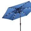 Image 13: 9ft. Patio Umbrella Solar LED Lights Steel Tilt with Crank