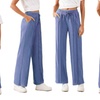 Image 3: Plain and Seam Front Wide Leg Trousers