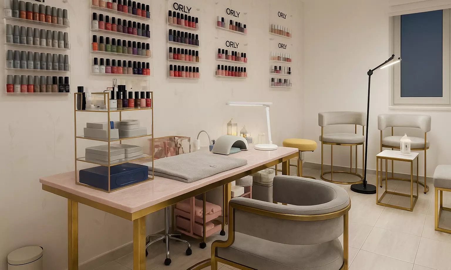 Hard Gel or Acrylic Extensions with Gelish, Nail Art, Pedi or Blow-Dry