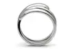 Womens High Polished Stainless Steel Coil Style Fashion Cocktail Ring - Second Medium