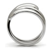 Image 2: Womens High Polished Stainless Steel Coil Style Fashion Cocktail Ring