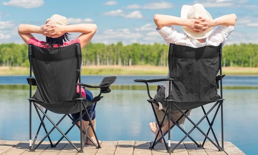 Image 10: Foldable Camping Chair with Cup Holder