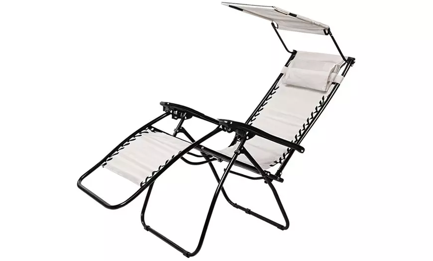 Image 5: Silla reclinable con parasol plegable 