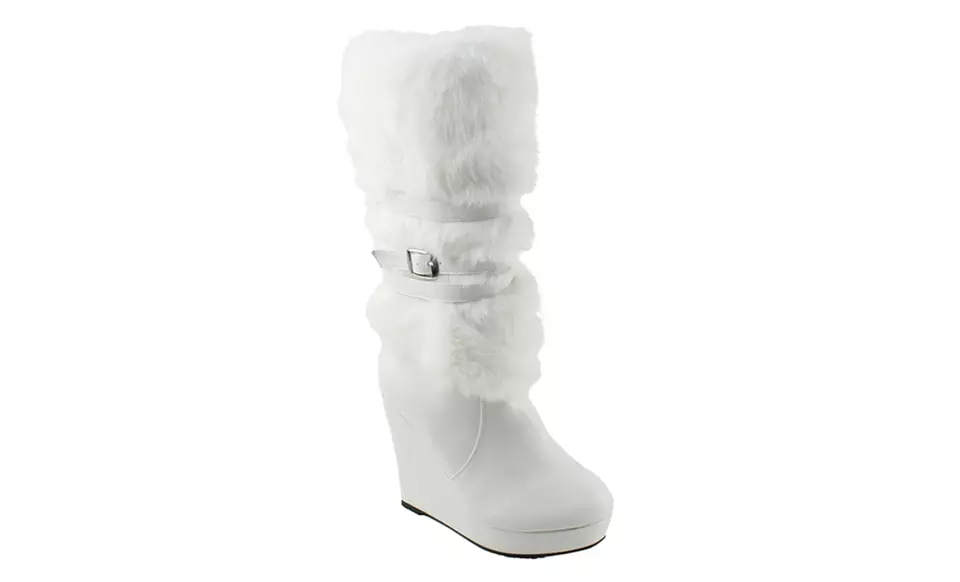 Unsensored Faux-Fur Boot with Wedge. Multiple Colors Available. Free Returns. - Second Medium