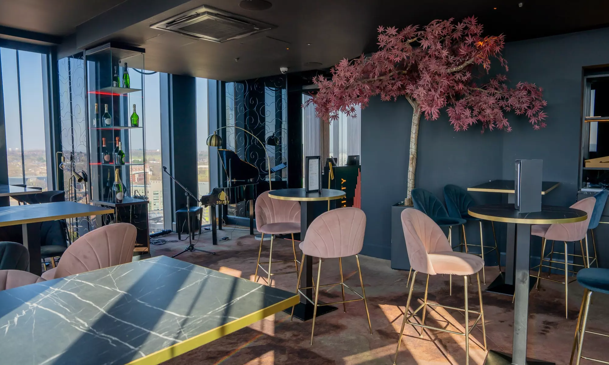 2-Course Dining & Cocktails for 2–4 People with Live Music at 3Sixty