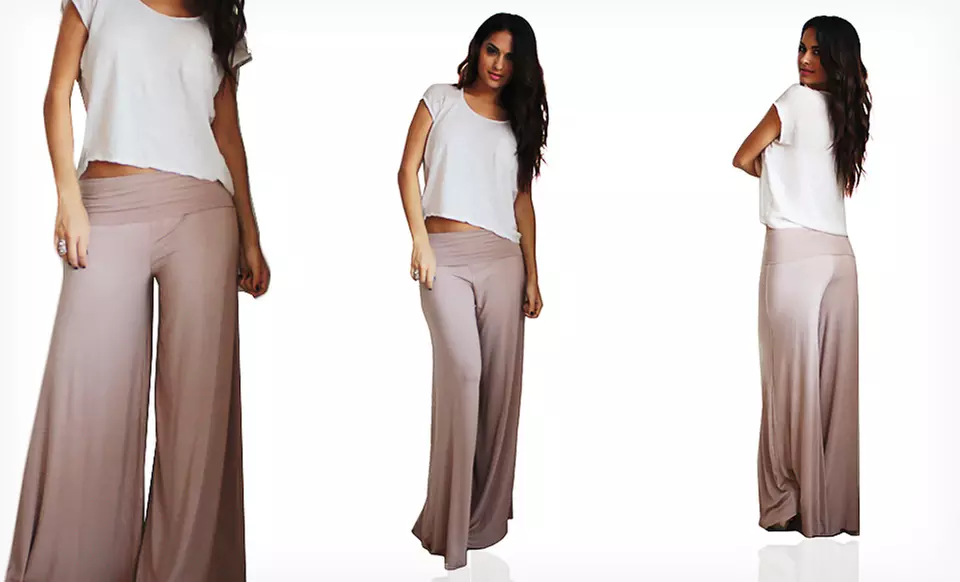 $24.99 for Women's Palazzo Pants in Black or Khaki ($59 List Price). Free Shipping and Returns. - Second Medium