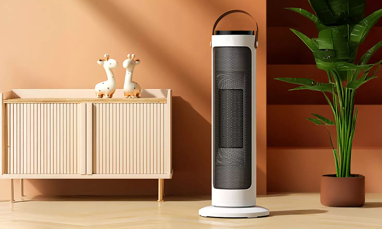 Calentador y ventilador de torre cerámico 2 en 1