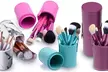 Professional Pastel Shades 10 Makeup Brushes with Faux Leather Cylinder Case - Second Medium
