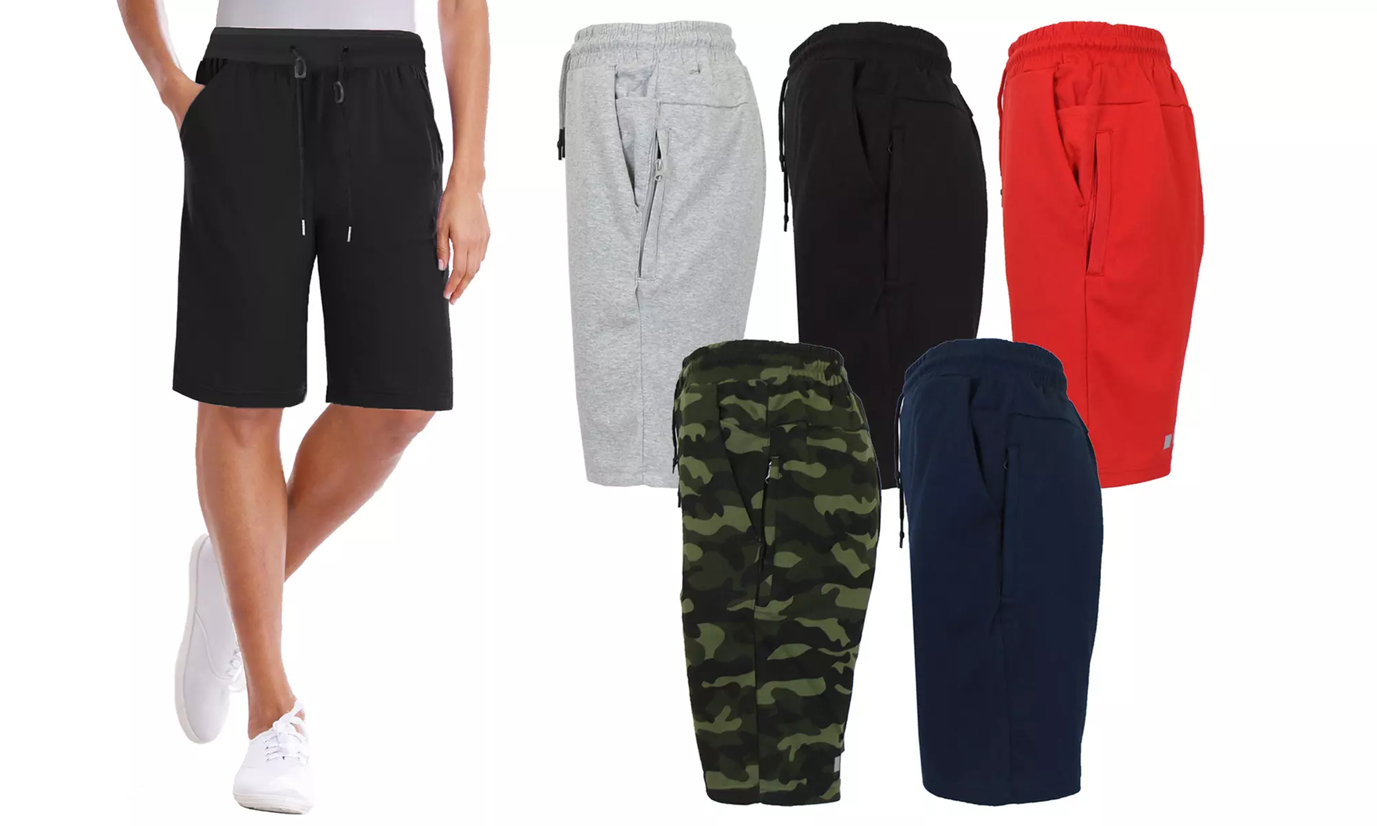 Women's Loose-Fit Tech Fleece Bermuda Lounge Shorts - Plus Sizes Available
