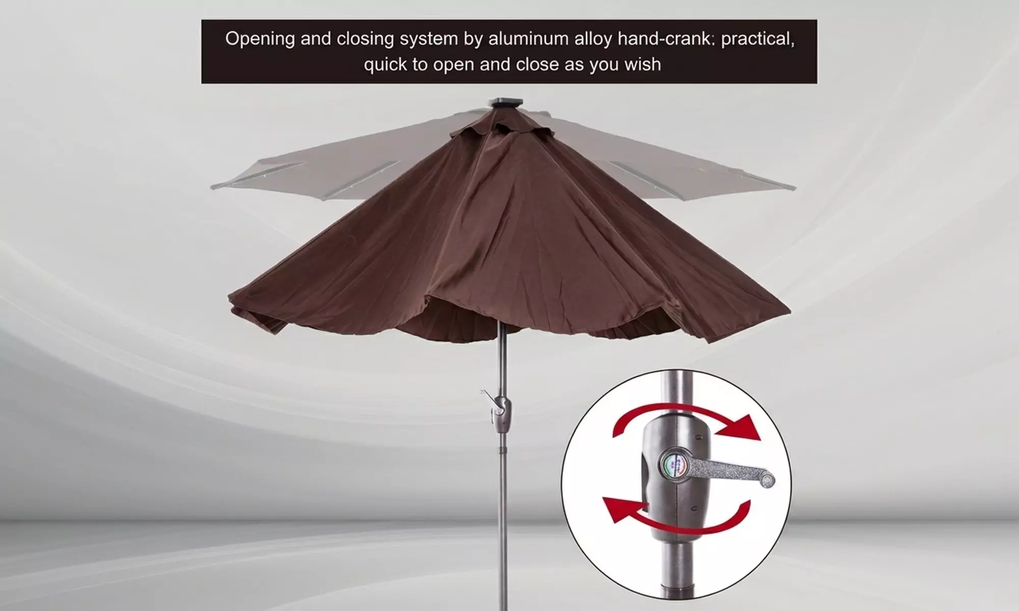 Outsunny Solar LED Tilt Parasol Umbrella