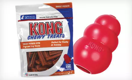 Kong Classic Dog Toy and Chewy Treats (Up to 48% Off). Four Sizes Available. - Primary Image