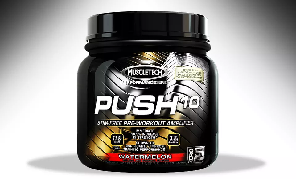 32 Servings of MuscleTech Push 10 Preworkout Amplifier in Watermelon. - Primary Image