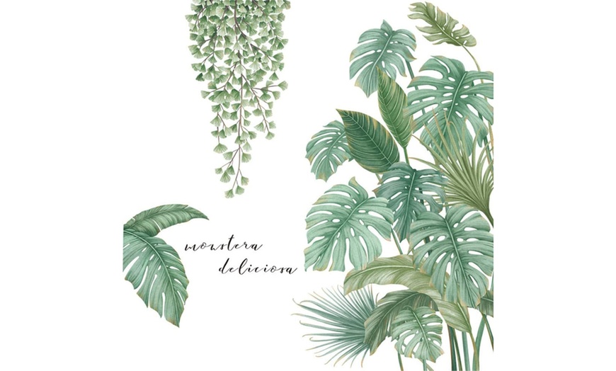 Image 2: One or Two Packs of Tropical Leaves Wall Stickers