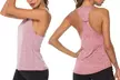 Women Open Back Loose fit Workout Racerback Tank Tops Sport Vest - Second Medium