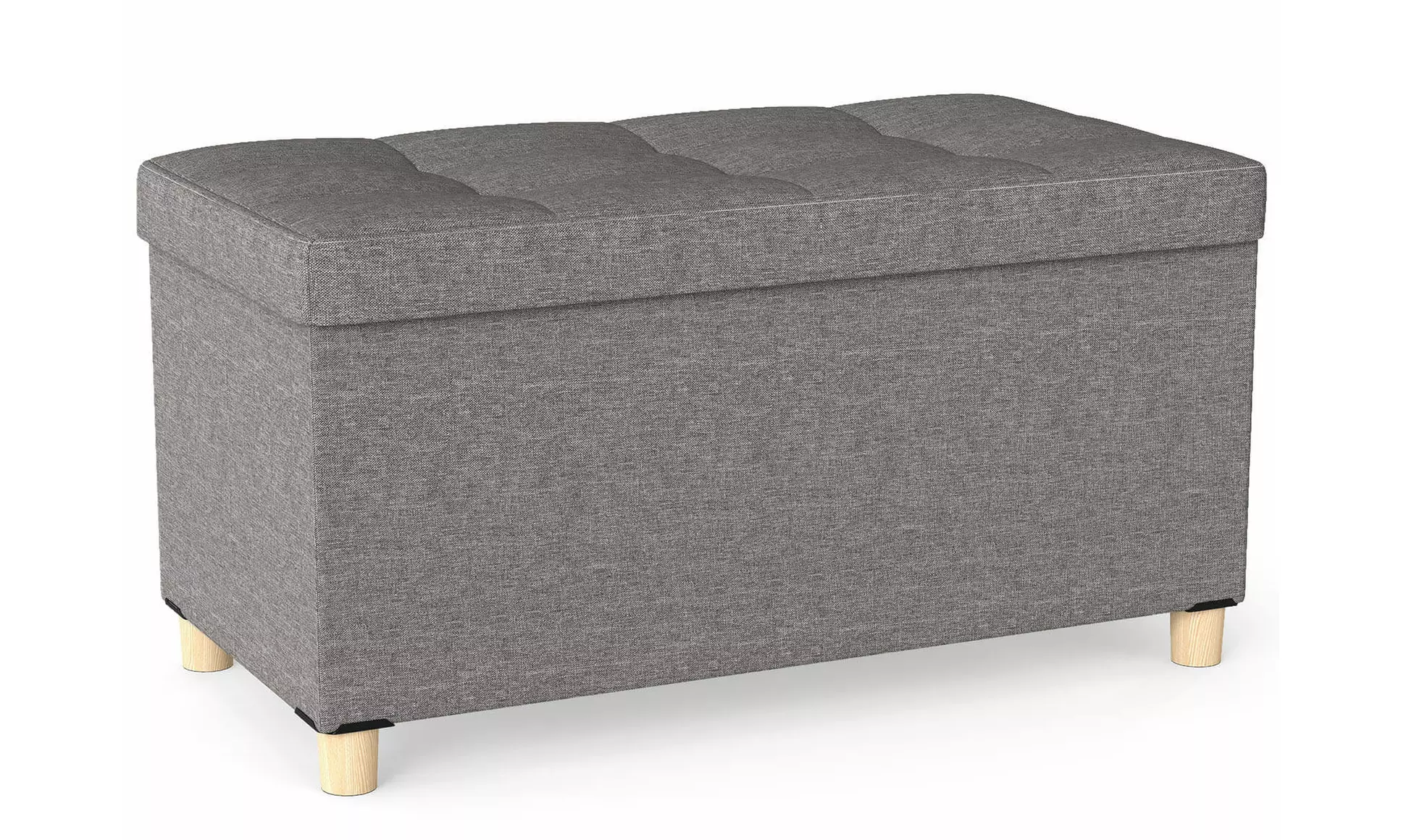 Costway 18 Inches Ottoman with Storage,Tray & Rubber Wood Legs for Small Space