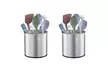 Up to 3-Pack Rotating Stainless Steel Utensil Holder with Removable Divider - Image 2