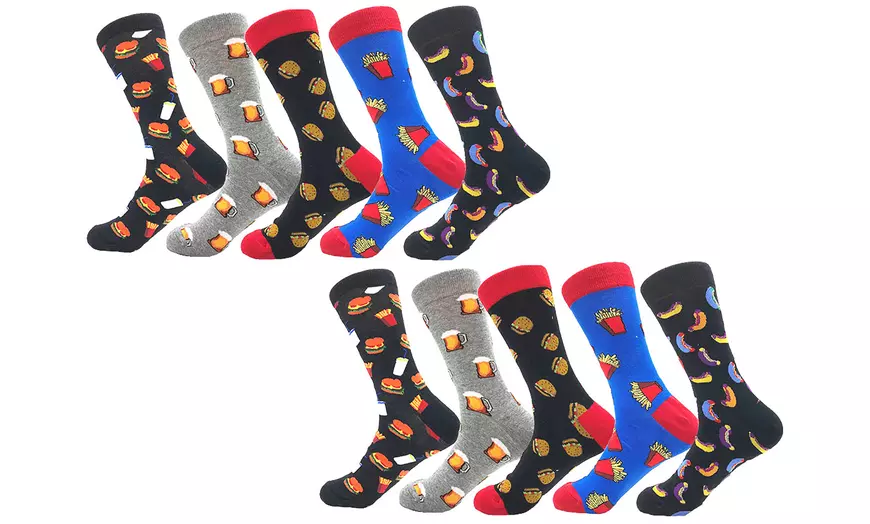 Image 11: 1, 5 o 10 pares de calcetines de caña alta con diseño estampado