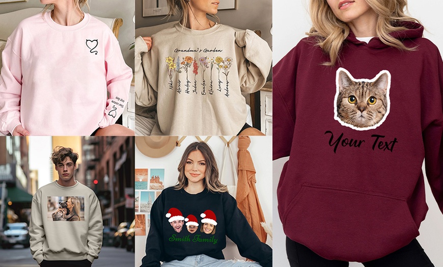 Image 1: 1 à 2 sweatshirts à capuche personnalisables