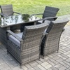 Image 1: Rattan Gartenmöbel Set mit rechteckigem Esstisch und 6 Stühlen