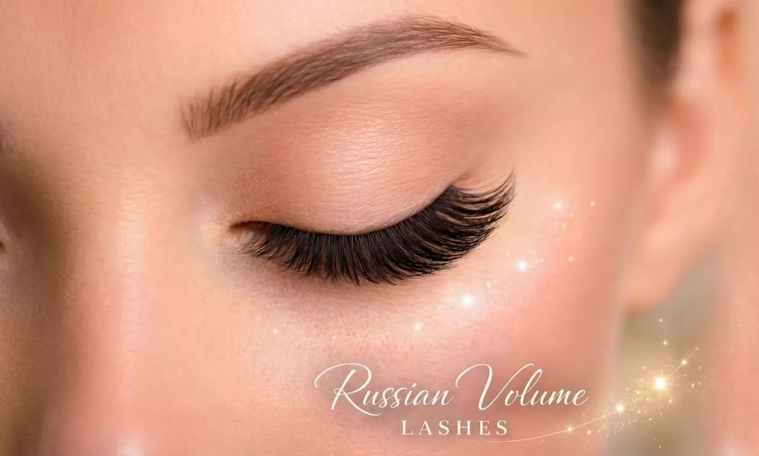 Get a Full Set of Natural 2D/3D or Russian Mega Volume Lash Extensions