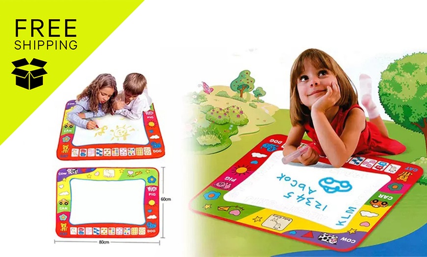 Image 1: Kids’ Magic Doodle Mat and Water Pen Set x1, or x2 Options