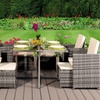 Image 1: 9 or 11 Piece High Back Rattan-Effect Cube Dining Set